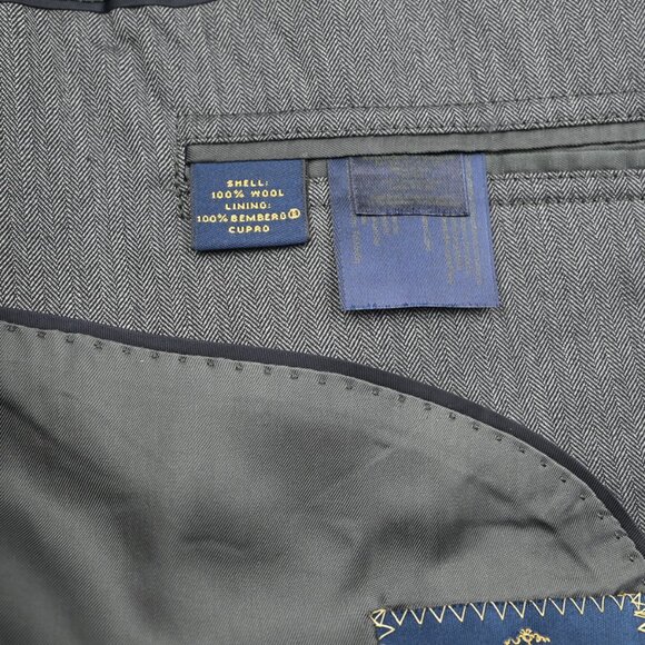 PRISTINE Brooks Brothers Custom Made Gray Fine Herringbone Wool Suit 44Xl 38W - Picture 4 of 11